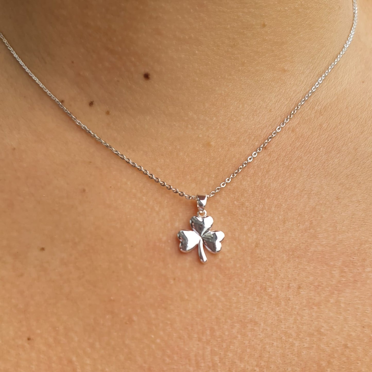 Silver Shamrock Necklace Pendant