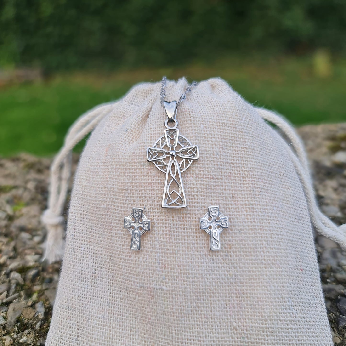 Sterling Silver Celtic Cross Earrings