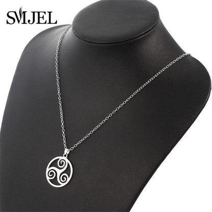 Silver Celtic Triskele Necklace Pendant
