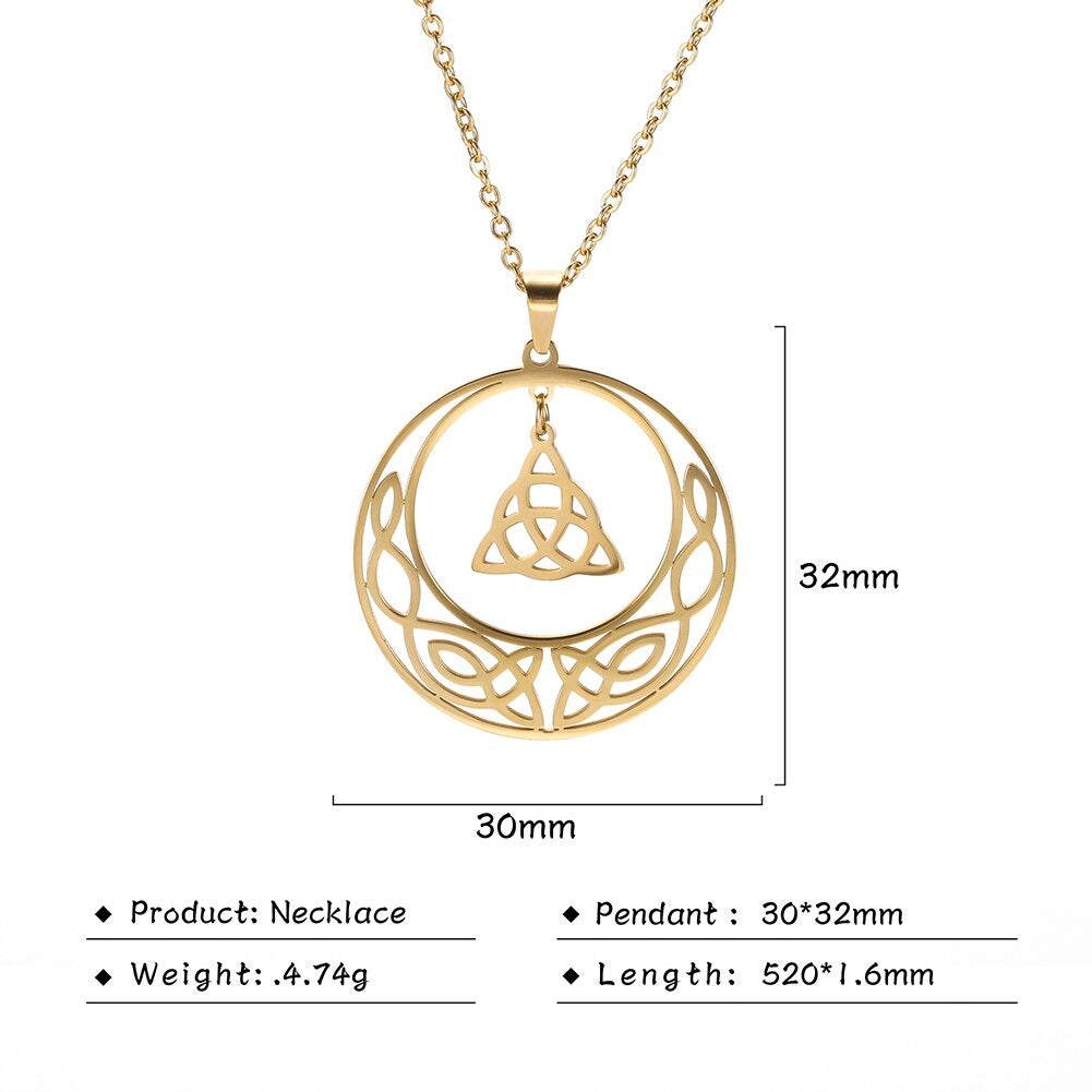 Gold Celtic Trinity Knot with Celtic Spirals