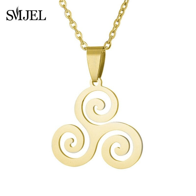 Gold Celtic Triskele Necklace