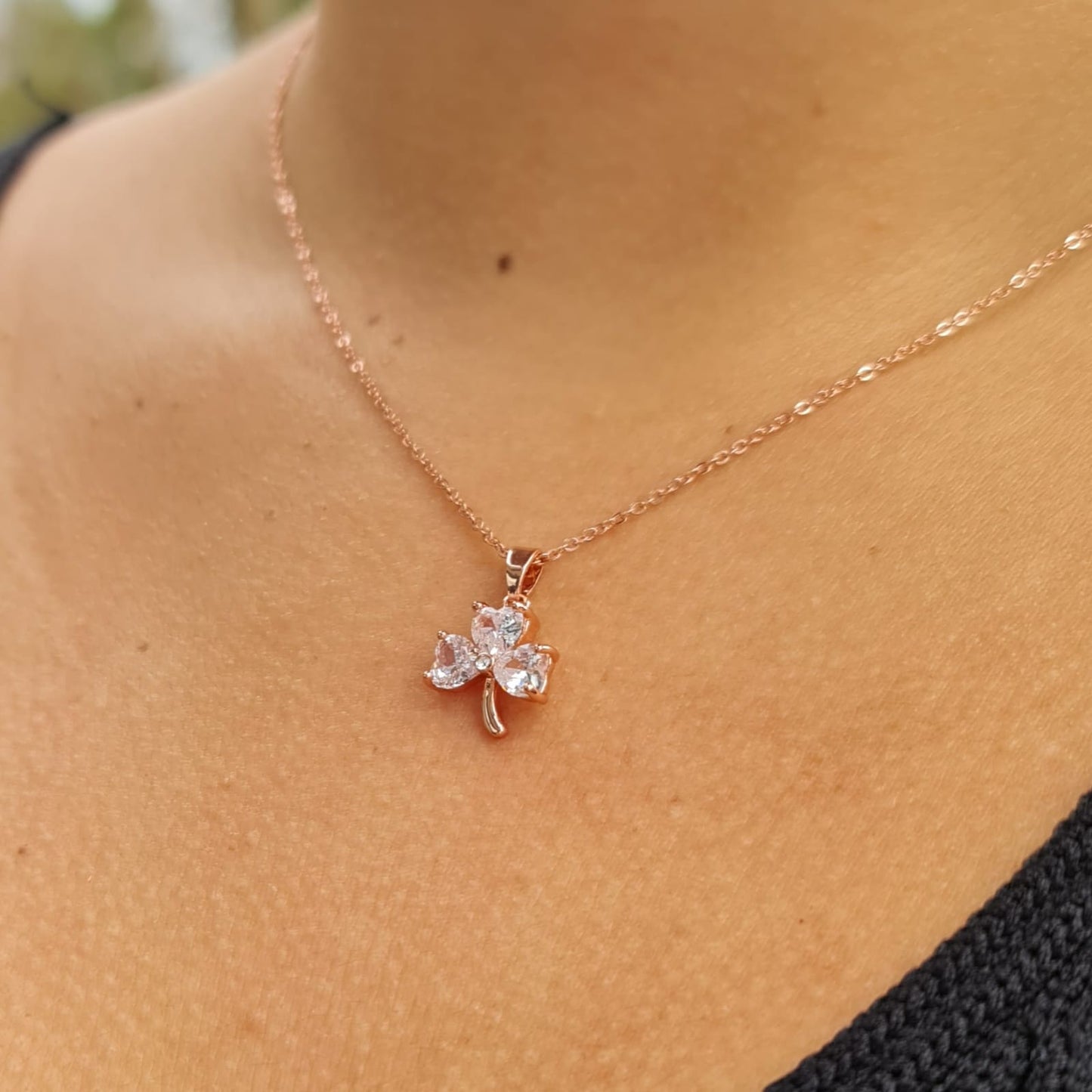 Rose Gold Shamrock Pendant