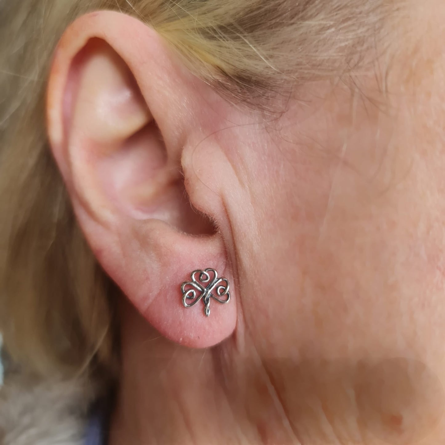 Sterling Silver Shamrock Earrings