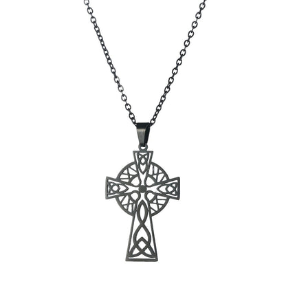 Black Celtic Cross Necklace
