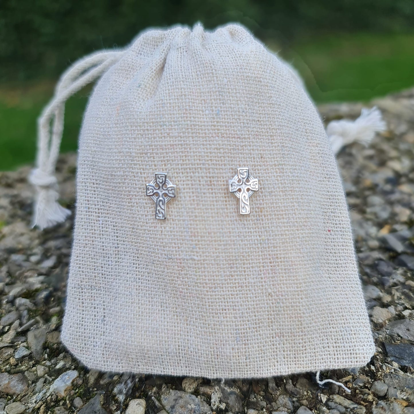 Sterling SIlver Earrings Celtic Cross