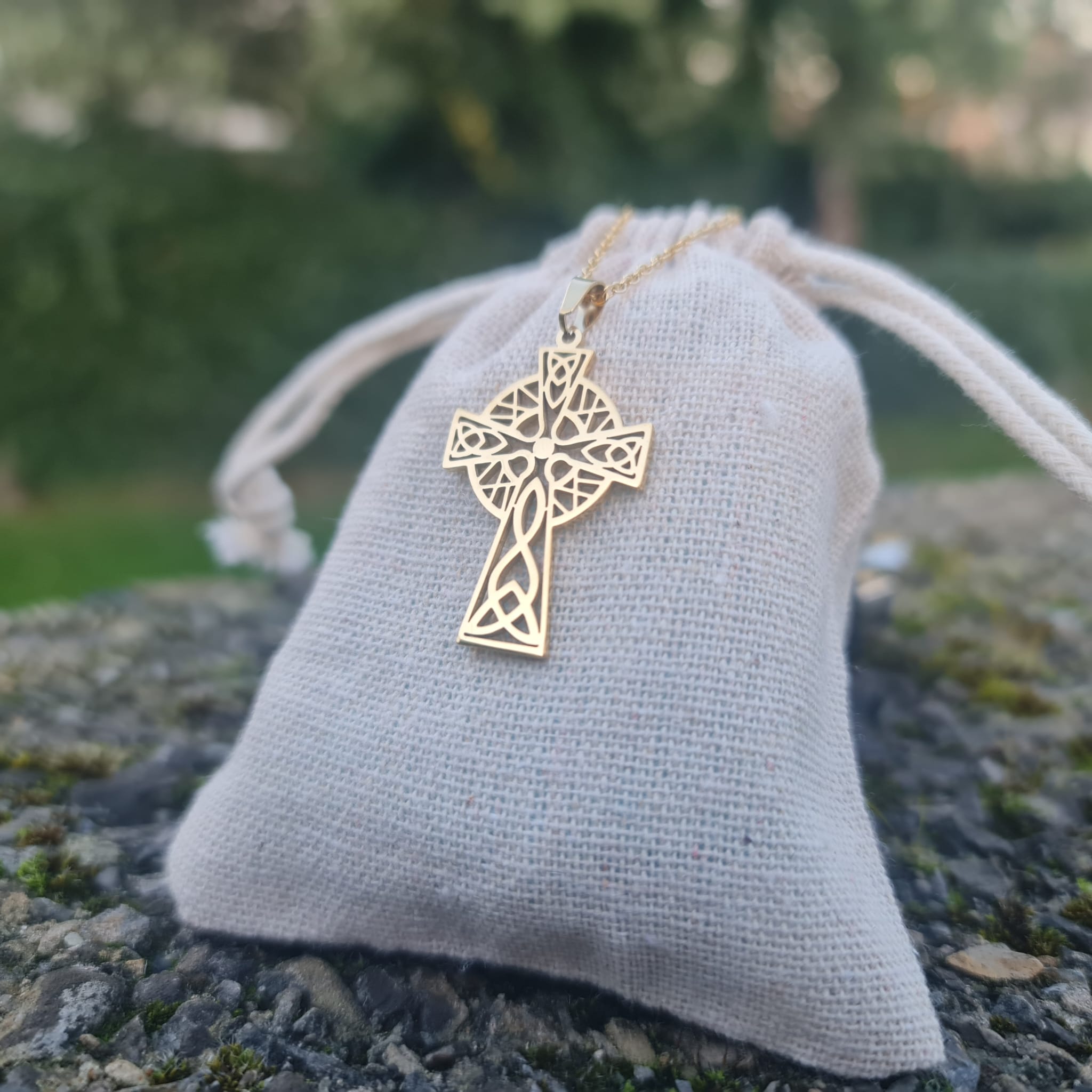 Knot Necklace - 14k Cross Pendant Necklace With Chains