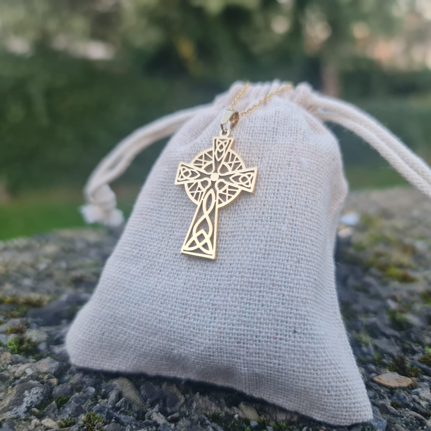 Gold Celtic Cross Necklace